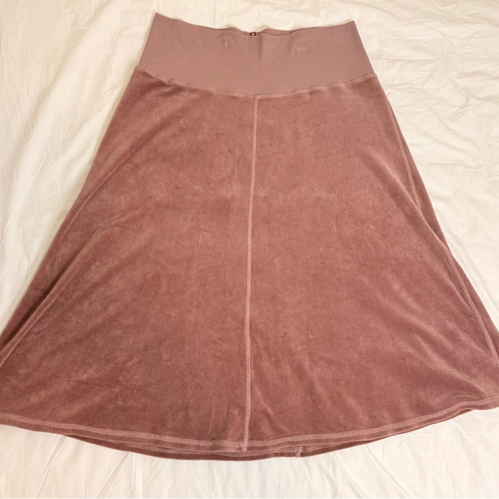 Hard Tail Velour Rose Pink A-Line Skirt